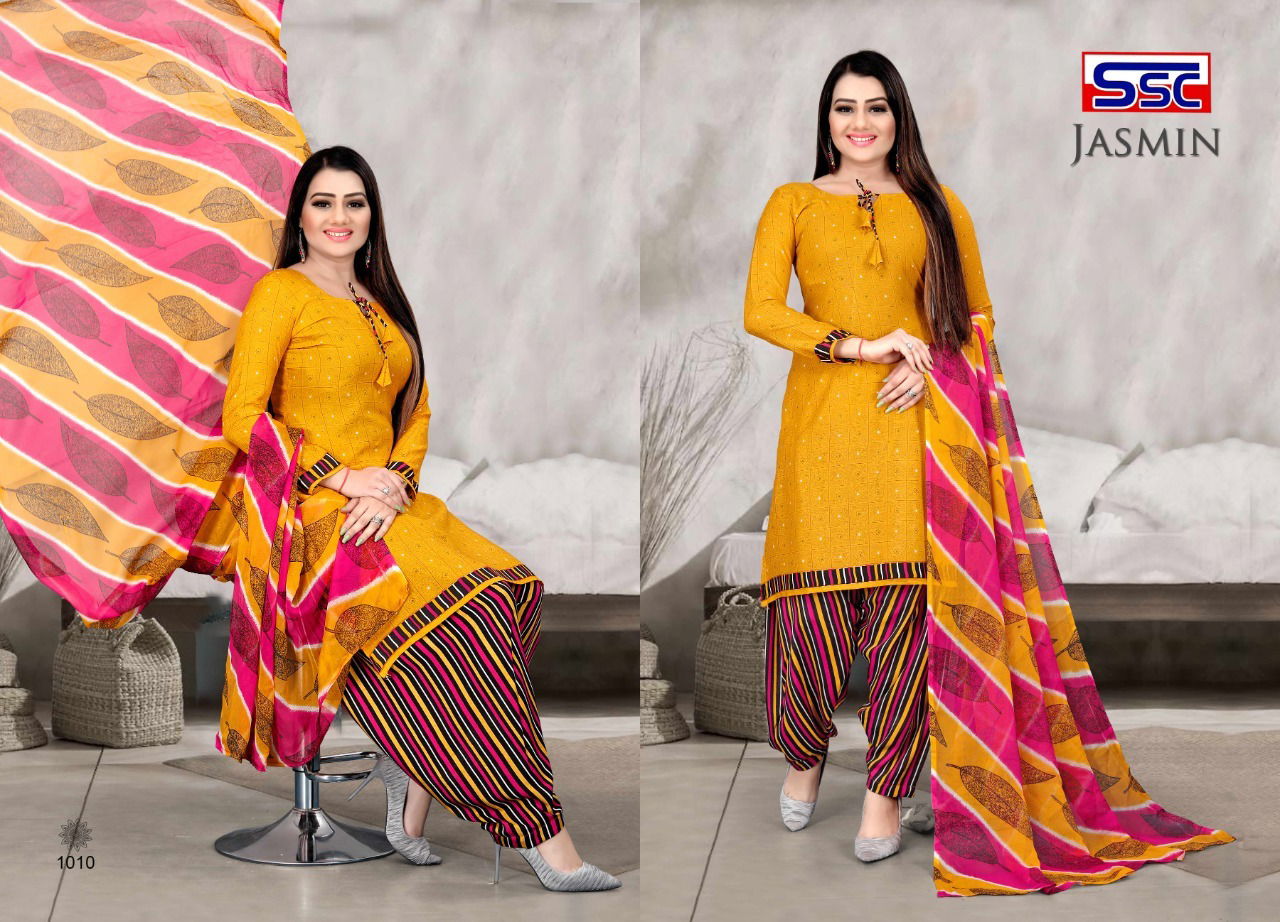 Ssc Jasmin 18 Printed Regular Wear Cotton Printed Dress Material Collection